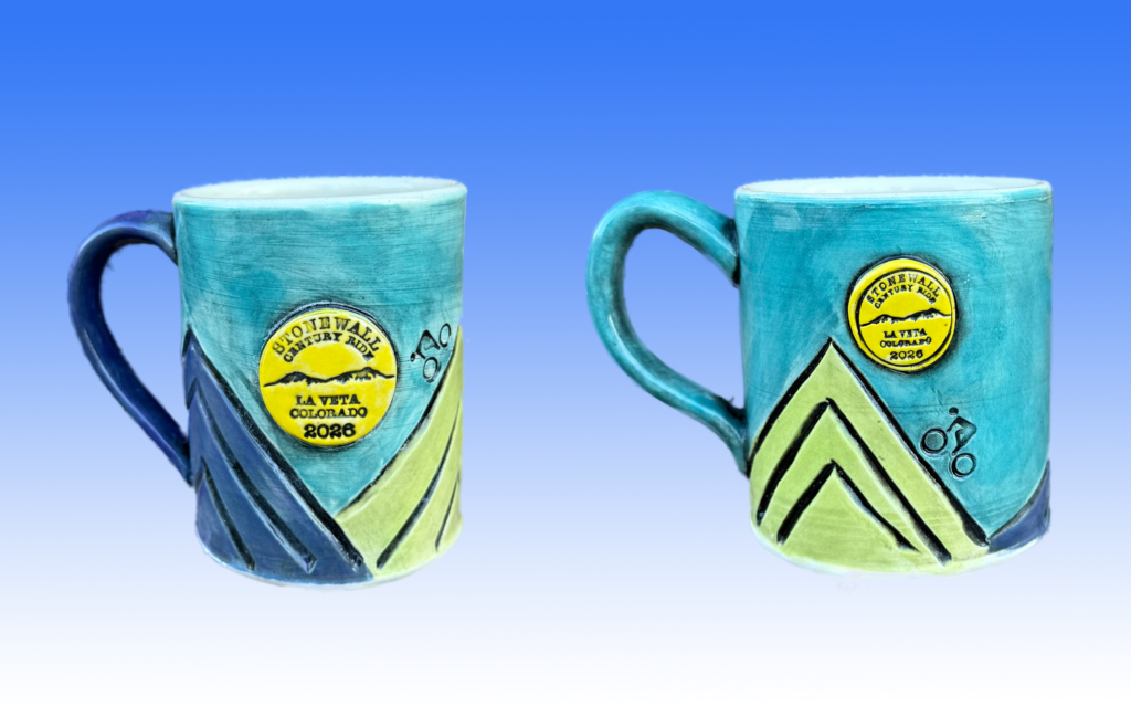 Mugs, handcrafted for the 2026 Stonewall Century Ride.